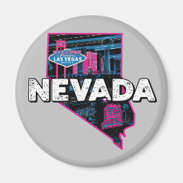 Retro Nevada Silhouette Magnet