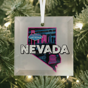 Retro Nevada Silhouette Ornament Aus Glas