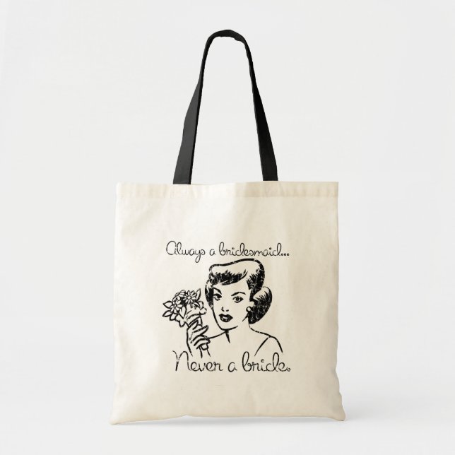 Retro Never a Bride-Tasche Tragetasche (Vorne)