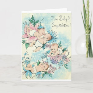 Retro New Baby Congratulations Card Karte