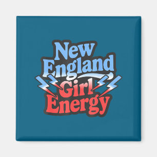 Retro New England Mädchen Energie Kunstwerk Magnet