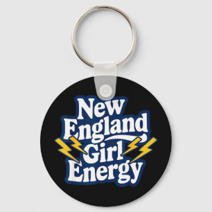 Retro New England Mädchen Energie Rückblick stolz Schlüsselanhänger