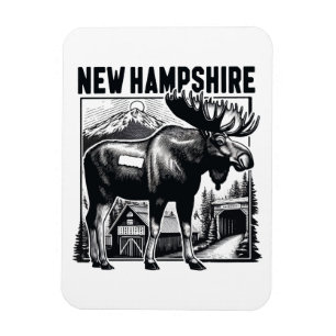 Retro New Hampshire Magnet