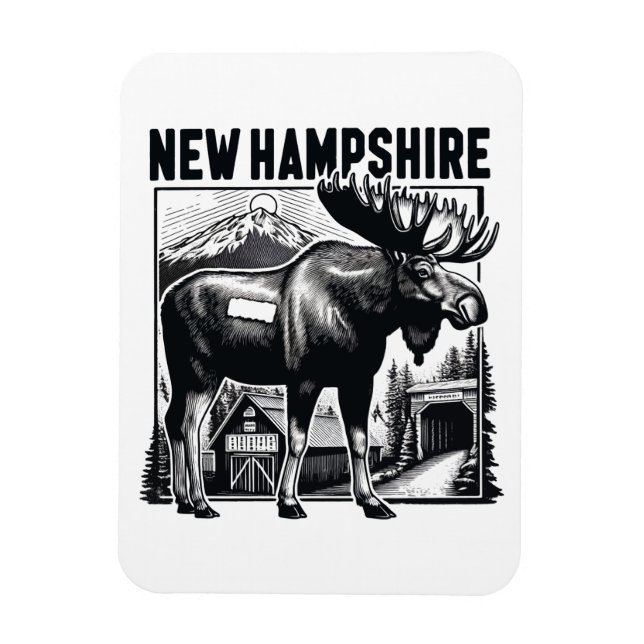 Retro New Hampshire Magnet (Vertikal)