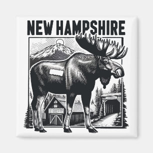 Retro New Hampshire Magnet