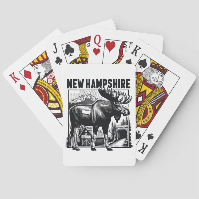 Retro New Hampshire Spielkarten (Rückseite)