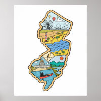 Retro New Jersey Cape May Atlantic City Souvenir