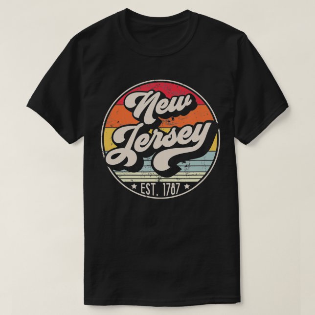 Retro New Jersey Zuhause Staat NJ Cool 70er Style  T-Shirt (Design vorne)