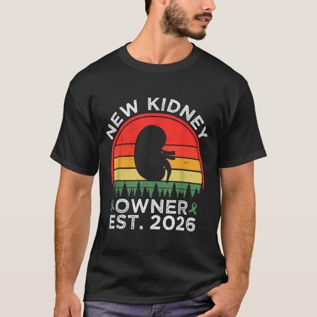 Retro New Kidney Owner Est. 2026 Kidney Transplant T-Shirt (Vorderseite)
