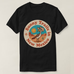 Retro New Mexico Abzeichen_ Wegekuckuck mit aufgeh T-Shirt