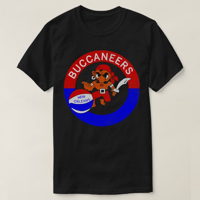 Retro New Orleans Buccaneers ABA Basketball TShirt (Design vorne)