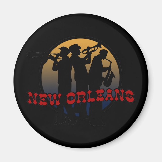 Retro New Orleans Jazz Magnet (Vorne)