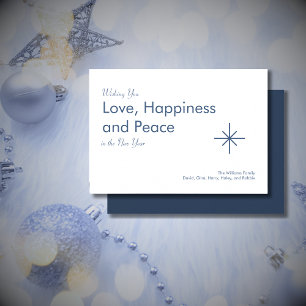 Retro New Year 2025 Classic Navy Blue Feiertagskarte