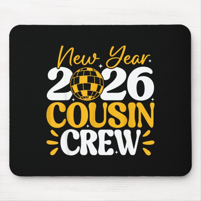 Retro New Year 2026 Cousin Crew New Years Eve Nye  Mousepad (Vorne)