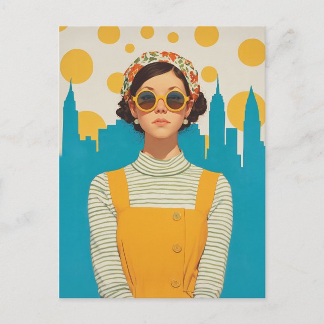 Retro New York Sunshine Postkarte (Vorderseite)