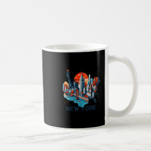 Retro New Yorker Skyline Silhouette  Kaffeetasse