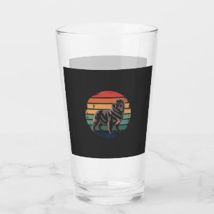 Retro-Newfoundland-Geschenke für Vintage-Hunde-Lie Glas