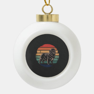 Retro-Newfoundland-Geschenke für Vintage-Hunde-Lie Keramik Kugel-Ornament