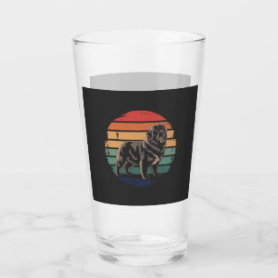 Retro Newfoundland Vintage Geschenke für Hunde-Lie Glas
