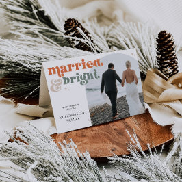 Retro Newlywed Arch Foto Folded Holiday Card Feiertagskarte