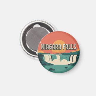 Retro-Niagara-Fälle-Sonnenuntergangs-Anhänger Magnet