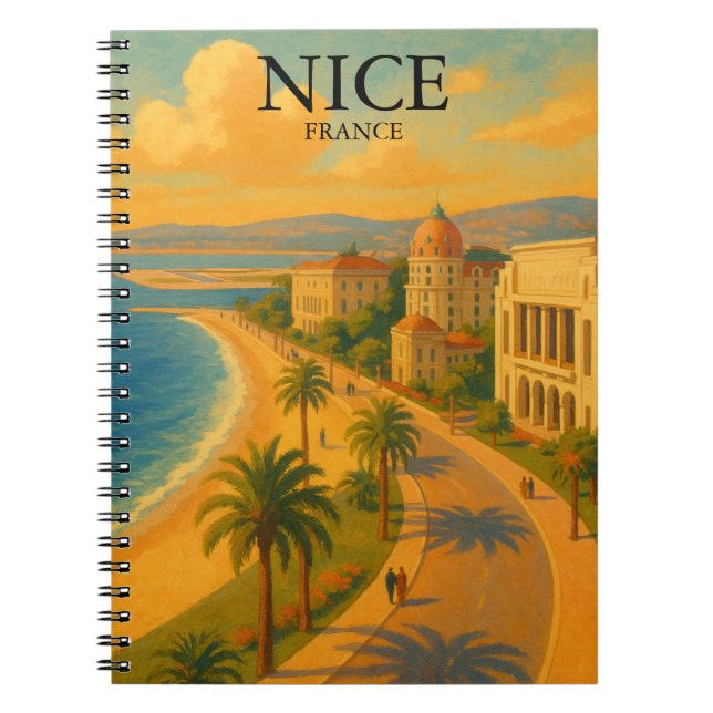 Retro Nice Frankreich Côte d'Azur Notizblock (Vorderseite)
