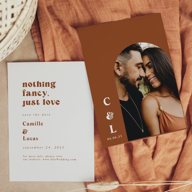 Retro Nichts Extravagant nur Liebe Save the Date Einladung (Von Creator hochgeladen)