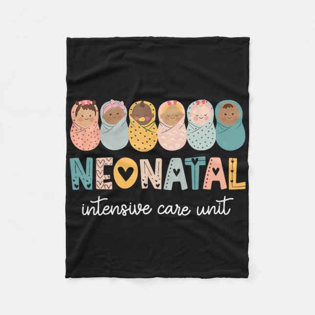 Retro Nicu Nurse Shirt Intensivstation für Neugebo Fleecedecke (Vorderseite)