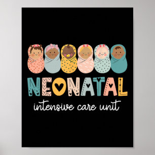 Retro Nicu Nurse Shirt Intensivstation für Neugebo Poster