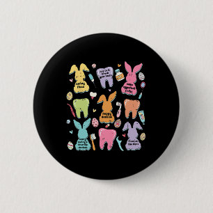 Retro Niedlich Bunny Teeth Dental Squad Funny Dent Button