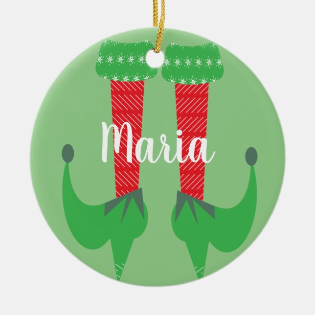 Retro Niedlich Elf Feet Heels Weihnachten Gegenwar Keramik Ornament (Vorne)