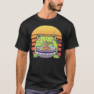 Retro Niedlich Frog Ramen  T-Shirt