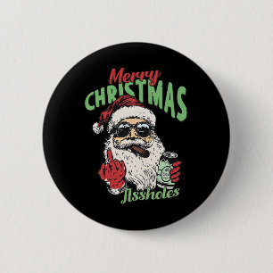 Retro Niedlich frohe Weihnachten Holes Funny Weihn Button
