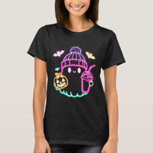 Retro Niedlich Ghost Kaffee Drink Spooky Halloween T-Shirt