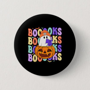 Retro Niedlich Ghost Teacher Halloween Librarian R Button