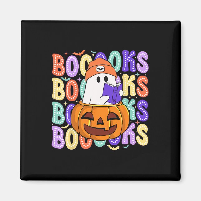 Retro Niedlich Ghost Teacher Halloween Librarian R Magnet (Vorne)