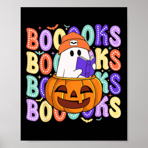 Retro Niedlich Ghost Teacher Halloween Librarian R Poster