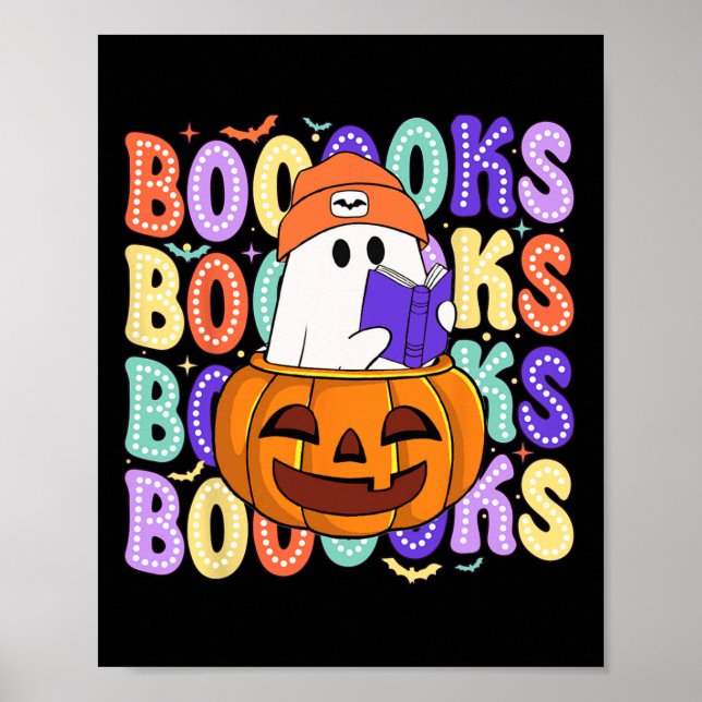 Retro Niedlich Ghost Teacher Halloween Librarian R Poster (Vorne)
