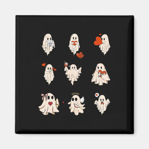 Retro Niedlich Ghost Valentinstag Women Men Kids Magnet
