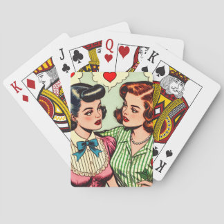 Retro Niedlich Girls Romance Comic Spielkarten