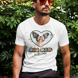 Retro Niedlich Hund Vater Herz Foto T-Shirt