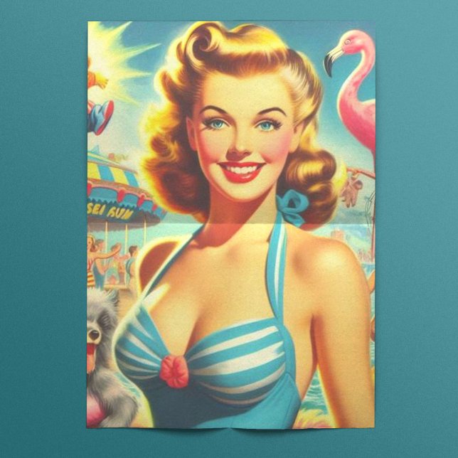 Retro Niedlich Kitsch Girl Seidenpapier (Von Creator hochgeladen)