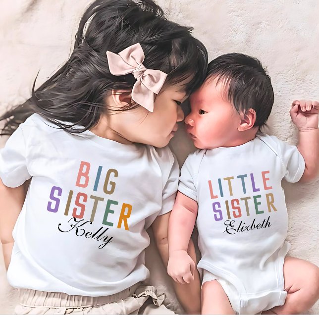 Retro Niedlich Matching big sis Baby T-shirt (Von Creator hochgeladen)