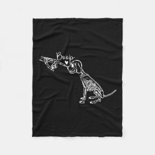 Retro Niedlich Skeleton Hand Boop Dog Funny Hallow Fleecedecke