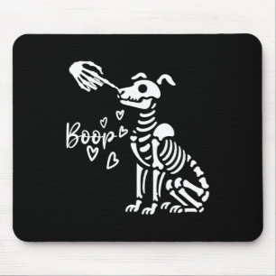 Retro Niedlich Skeleton Hand Boop Dog Funny Hallow Mousepad