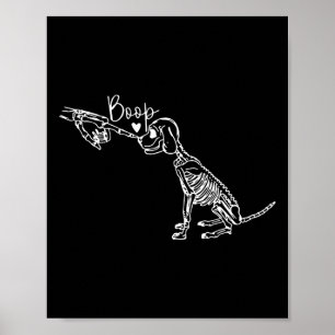 Retro Niedlich Skeleton Hand Boop Dog Funny Hallow Poster