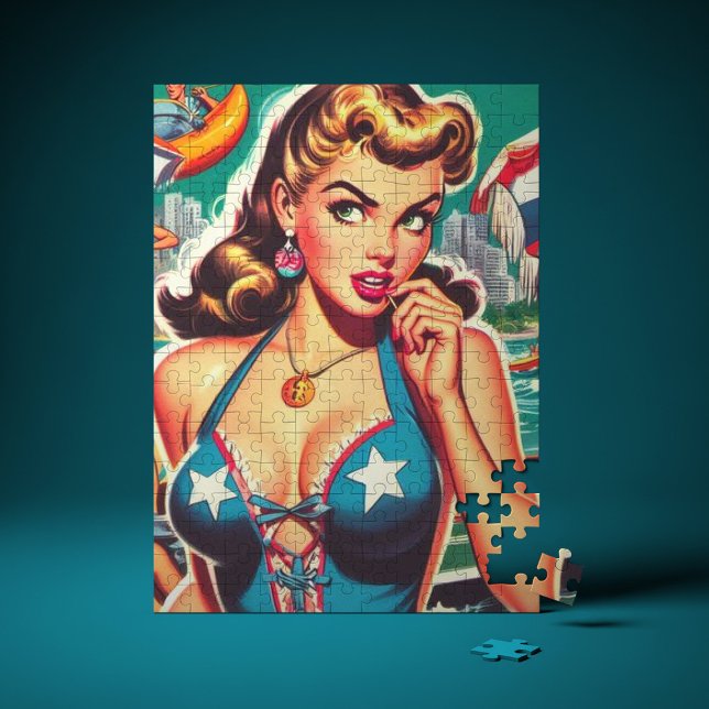 Retro Niedlich Summer Girl Puzzle (Von Creator hochgeladen)
