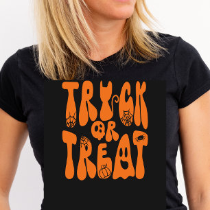Retro Niedlich Trick oder Treat Halloween Ghost    T-Shirt