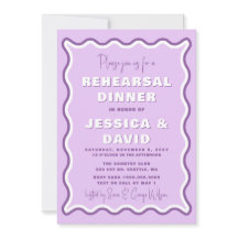 Retro Niedlich Wavy Lila Foto Probe Abendessen