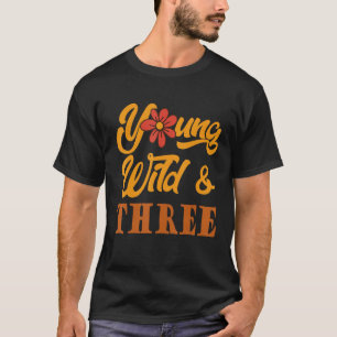 Retro Niedliche Blume Kinder 3. Geburtstagskamerad T-Shirt